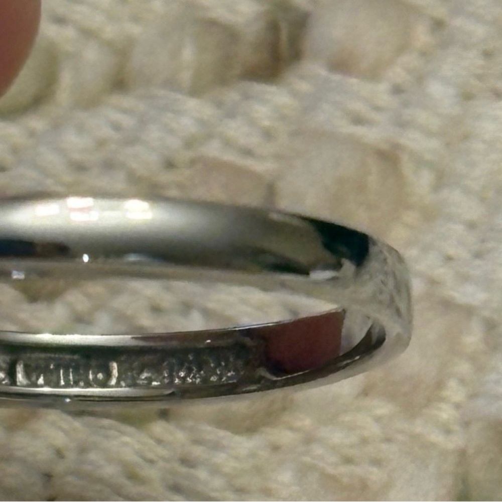 14K White Gold Diamonique Engagement Ring/Wedding Band - Picture 6 of 12